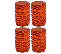 cyclingcolors 4X Bouchon de Valve Capuchon Forme métal Aluminium Schrader Pneu vélo Moto Auto Voiture Quad Trottinette, Orange