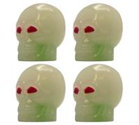 cyclingcolors 4X Bouchon de Valve Capuchon Forme tête os Skull Phosphorescent Lumineux Nuit Schrader Pneu vélo Moto Auto Voiture Quad Trottinette, Vert