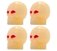 cyclingcolors 4X Bouchon de Valve Capuchon Forme tête os Skull Phosphorescent Lumineux Nuit Schrader Pneu vélo Moto Auto Voiture Quad Trottinette, Jaune