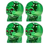 cyclingcolors 4X Bouchon de Valve Capuchon Forme tête os Skull Plastique Schrader Pneu vélo Moto Auto Voiture Quad Trottinette, Vert