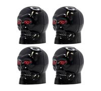 cyclingcolors 4X Bouchon de Valve Capuchon Forme tête os Skull Plastique Schrader Pneu vélo Moto Auto Voiture Quad Trottinette, Noir