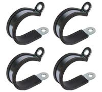 cyclingcolors 4x Collier de Serrage Métallique avec Insert Caoutchouc Fixation Tube P Clip Serre Cable Tuyau Conduit Collier, 33mm