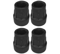 cyclingcolors 4X Embout de Canne Marche béquille bâton déambulateur Tube Rond 25mm antidérapant renforcé avec Insert Renfort métallique randonnée Caoutchouc, Noir