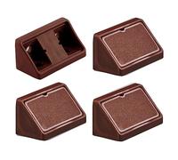 cyclingcolors 4x équerre d'assemblage double 44mm raccord universel plastique taquet équerre ferrure, marron foncé