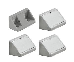 cyclingcolors 4x équerre d'assemblage double 44mm raccord universel plastique taquet équerre ferrure, gris