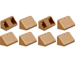 cyclingcolors 4x équerre d'assemblage double 44mm raccord universel plastique taquet équerre ferrure, marron clair (Lot de 2)