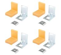 cyclingcolors 4x Ferrure équerre de fixation métal acier avec cache plastique à visser 90 degrés meuble support renfort mural universel tablette fixation 20 Kg, frêne