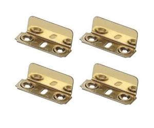 cyclingcolors 4x Gâche équerre à visser 35 x 14mm en acier finition laitonnée Serrure Verrou Porte Meuble Came Batteuse