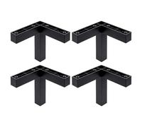 cyclingcolors 4X Pied de Meuble 115 x 115 mm Hauteur 120 mm Plastique réglage 7 mm Support Universel canapé Armoire Cuisine Salle de Bain, Noir Mat