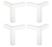 cyclingcolors 4X Pied de Meuble 115 x 115 mm Hauteur 120 mm Plastique réglage 7 mm Support Universel canapé Armoire Cuisine Salle de Bain, Blanc Mat