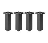 cyclingcolors 4X Pied de Meuble 33 x 33 mm Hauteur 120 mm Plastique réglage 10 mm Support Universel canapé Armoire Cuisine Salle de Bain, Noir Mat