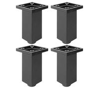 cyclingcolors 4X Pied de Meuble 33 x 33 mm Hauteur 60 mm Plastique réglage 10 mm Support Universel canapé Armoire Cuisine Salle de Bain, Noir Mat