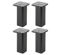 cyclingcolors 4X Pied de Meuble 38 x 38 mm Hauteur 100 mm réglage 10 mm Plastique Support Universel canapé Armoire Cuisine Salle de Bain, Noir Mat