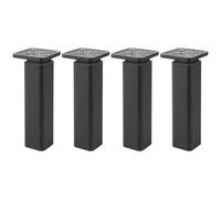 cyclingcolors 4X Pied de Meuble 38 x 38 mm Hauteur 150 mm réglage 10 mm Plastique Support Universel canapé Armoire Cuisine Salle de Bain, Noir Mat