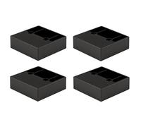 cyclingcolors 4X Pied de Meuble 60 x 60 mm Hauteur 20 mm Plastique Support Universel canapé Armoire Cuisine Salle de Bain, Noir