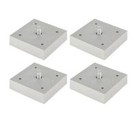 cyclingcolors 4X Pied de Meuble 75 x 75 mm Hauteur 20 mm réglage 10 mm Plastique Support Universel canapé Armoire Cuisine Salle de Bain, Gris