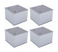 cyclingcolors 4X Pied de Meuble 80 x 80 mm Hauteur 100 mm Aluminium Support Universel canapé Armoire Cuisine Salle de Bain, Chrome Mat