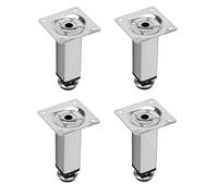 cyclingcolors 4X Pied de Meuble Ajustable Base carrée 25 x 25mm Acier chromé TV Canapé Buffet Armoire Table Lit Bureau Bricolage, 100mm