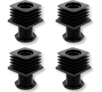 cyclingcolors 4X Pied DE Meuble Tube Carre REGLABLE Plastique Noir 20MM 25MM 30MM Embout Ajustable Entrant (40x40mm)