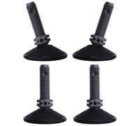 cyclingcolors 4X Pied réglable vérin vis avec rotule M10 de réglage Plastique Ajustable Poussoir butée Acier Meuble Outillage 150Kg Max, Ø32mm
