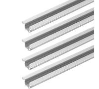 cyclingcolors 4x Rail de guidage 1 mètre pour porte coulissante en plastique Meuble Ferrure Guide Coulisse Glissière Insert Garniture Placard Armoire Dressing, blanc