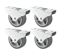 cyclingcolors 4x roulette fixe meuble 50 mm souple sans frein support platine 68 x 25 mm universelle charge max 50kg roue chariot caisson gris