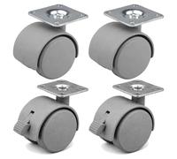 cyclingcolors 4x roulette pivotante meuble 40 mm avec et sans frein support platine 42 x 42 mm universelle charge max 20kg roue chariot caisson gris