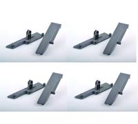 cyclingcolors 4x support de façade 140mm gris pour tiroir intérieur avec reling frontal rond coulisse meuble cuisine