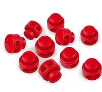 cyclingcolors 5X arrêt de Cordon extrémité Plastique 2 Trous 13x15mm Embout Bloque Fermoir Attache bloqueur Corde Lacet Fil Camping vêtement Sac mercerie, Rouge