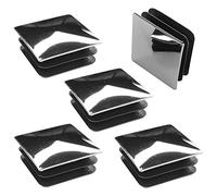 cyclingcolors 5x Bouchon de tube chromé brillant embout carré acier meuble décoratif insert à ailette (20x20mm)