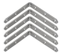 cyclingcolors 5x Équerre de fixation métal acier à nervure à visser 90 degrés meuble support renfort mural universel tablette fixation, 100 x 100 mm