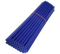 cyclingcolors 72x Couvre rayon roue avant arrière jante tube paille fendue 235 mm (21 pouces) idéal vélo bmx fixie moto cyclomoteur pit dirt cross (Bleu)