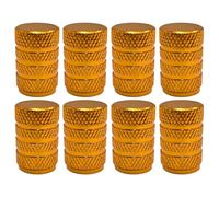 cyclingcolors 8X Bouchon de Valve Capuchon Forme métal Aluminium Schrader Pneu vélo Moto Auto Voiture Quad Trottinette, Or