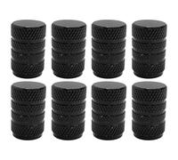 cyclingcolors 8X Bouchon de Valve Capuchon Forme métal Aluminium Schrader Pneu vélo Moto Auto Voiture Quad Trottinette, Noir
