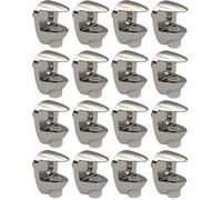 cyclingcolors 8x Taquet métal plateau tablette verre vitre avec vis de réglage nickelée Support Placard Meuble Etagère Armoire Pince Fixation Réglable; épaisseur 8-10mm (Lot de 2)