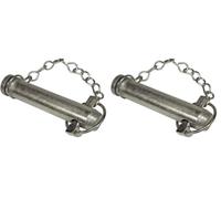 cyclingcolors Axe d'attelage avec Chaine et goupille diamètre 25mm x Longueur 136mm Barre supérieure remorque Tracteur Camion Machine agricole Piton Broche Chape (Lot de 2)