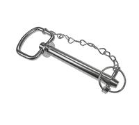 cyclingcolors Axe d'attelage avec Chaine, goupille et poignée Repliable diamètre 19mm x Longueur 137mm Cheville Barre supérieure remorque Tracteur Camion Machine agricole Piton Broche Chape