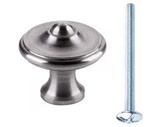 cyclingcolors bouton de meuble acier argenté rond avec vis poelier poignée ancien rustique vintage style empire louis philippe tiroir porte