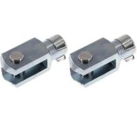 cyclingcolors Chape Femelle avec axe M6 x 12mm en Acier zingué DIN 8140 71752 pièce de Fixation pour vérin Tête Embout Fourche Universel Véhicule Goupille Sécurité Clip Mâchoire (Lot de 2)