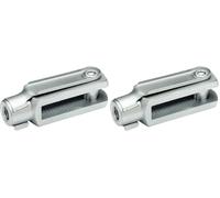 cyclingcolors Chape Femelle avec axe M8 x 32mm en Acier zingué DIN 8140 71752 pièce de Fixation pour vérin Tête Embout Fourche Universel Véhicule Goupille Sécurité Clip Mâchoire (Lot de 2)