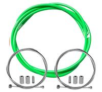 cyclingcolors gaine frein vélo avec câble embouts kit avant arrière compatible avec Shimano Sram cycle ville route vtt insert performance cable (Vert fluo)