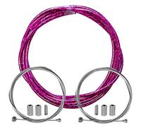 cyclingcolors gaine frein vélo avec câble embouts kit avant arrière compatible avec Shimano Sram cycle ville route vtt insert performance cable (Rose laser)