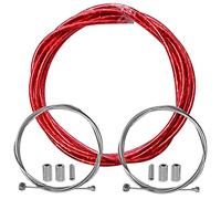 cyclingcolors gaine frein vélo avec câble embouts kit avant arrière compatible avec Shimano Sram cycle ville route vtt insert performance cable (Rouge laser)