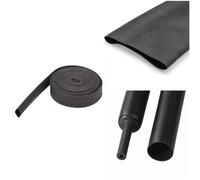 cyclingcolors Gaine thermorétractable 2:1 noire en polyoléfine simple paroi sans colle Protection Isolation Imperméable Fil Electrique Electronique Câble Auto, 12,5mm/6mm 2 mètres