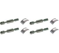 cyclingcolors kit de 2x goujons d'assemblage de lit meuble diamètre 8mm x longueur 50mm 4 trous + 2x étrier ferrure fourchette 38mm acier vis filetage direct (Lot de 2)