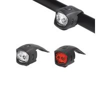cyclingcolors kit feu arrière Rouge + Avant Blanc vélo 2X LED Fixation pour Cintre, Guidon