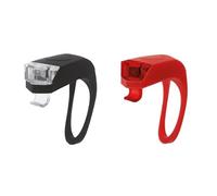 cyclingcolors kit feu arrière Rouge + Avant Noir vélo 2X LED Fixation pour Tige de Selle