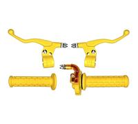 cyclingcolors Kit Poignée Moto Mobylette Scooter Accélérateur Leviers Gauche Droit - Guidon 22 mm - Revêtements Caoutchouc Antidérapant - Design Racing Confort de Conduite, jaune