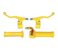 cyclingcolors Kit Poignée Moto Mobylette Scooter Accélérateur Leviers Gauche Droit - Guidon 22 mm - Revêtements Caoutchouc Antidérapant - Design Targa Confort de Conduite, jaune