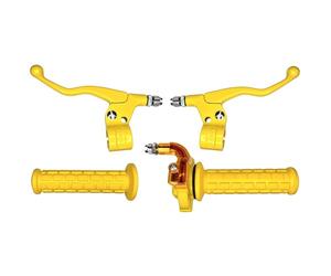 cyclingcolors Kit Poignée Moto Mobylette Scooter Accélérateur Leviers Gauche Droit - Guidon 22 mm - Revêtements Caoutchouc Antidérapant - Design Racing Confort de Conduite, jaune